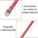 Adjustable Metal Buckle Durable PU Leather Pet Collar with Bell - GreenFur