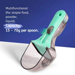 Adjustable Pet Food Scoop with Measuring Scale, Dog & Cat Food Portion Control - GreenFur