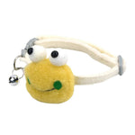 Adjustable Plastic Buckle Frog - style Fluffy Pet Collar with Bell - GreenFur
