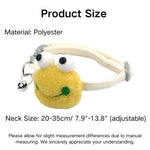 Adjustable Plastic Buckle Frog - style Fluffy Pet Collar with Bell - GreenFur