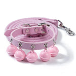 Adjustable PU Leather Pet Collar and Leash Set with 5 Bells - GreenFur