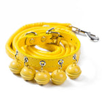 Adjustable PU Leather Pet Collar and Leash Set with 5 Bells - GreenFur