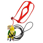 Adjustable Training Design Pet Parrot Bird Harness and Leash Set, M Size - GreenFur