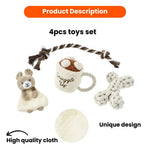 Adorable 4 Pieces Set Series Pet Dog Toy - GreenFur