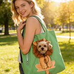 Adorable Cartoon Lion Design Pet Outdoor Bag - GreenFur