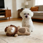 Adorable Companion Knitted Lion Squeaky Puppy Plush Toy - GreenFur