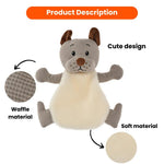 Adorable Companion Waffle Grey Dog Squeaky Plush Toy - GreenFur