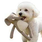 Adorable Companion Waffle Grey Elephant Squeaky Dog Plush Toy - GreenFur