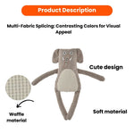 Adorable Companion Waffle Grey Elephant Squeaky Dog Plush Toy - GreenFur