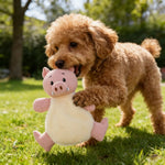 Adorable Companion Waffle Pink Pig Squeaky Dog Plush Toy - GreenFur