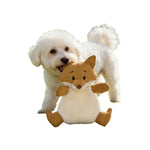 Adorable Companion Waffle Yellow Fox Squeaky Dog Plush Toy - GreenFur