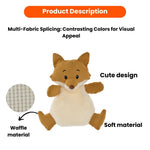 Adorable Companion Waffle Yellow Fox Squeaky Dog Plush Toy - GreenFur