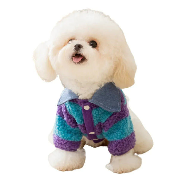 Adorable Dog Fleece Striped Shirt for Pets - GreenFur