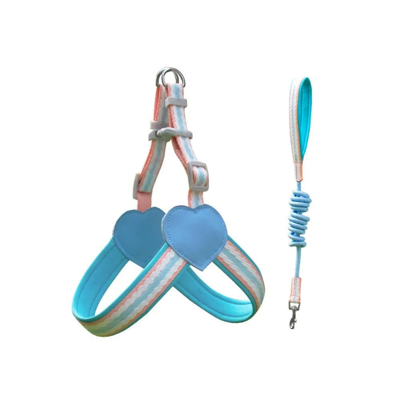 Adorable Dopamine Color Pet Harness and Leash Set - GreenFur