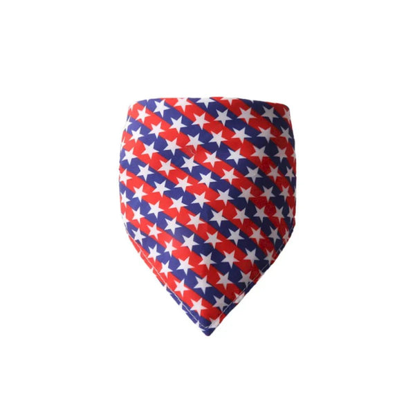 Ajustable Double Layered Velour American Flag Pet Bandanas - GreenFur