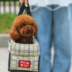 All - Season Portable Plaid Pet Car Seat Bed with Handle - GreenFur
