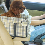All - Season Portable Plaid Pet Car Seat Bed with Handle - GreenFur