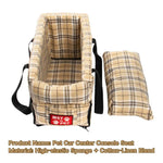 All - Season Portable Plaid Pet Car Seat Bed with Handle - GreenFur