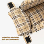 All - Season Portable Plaid Pet Car Seat Bed with Handle - GreenFur
