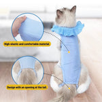 Anti - Lick Breathable Surgical Abdominal Wounds Cat Recovery Suit - GreenFur