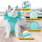 Anti - Lick Breathable Surgical Abdominal Wounds Cat Recovery Suit - GreenFur