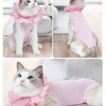 Anti - Lick Breathable Surgical Abdominal Wounds Cat Recovery Suit - GreenFur
