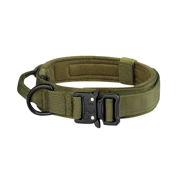 Anti Pull Tactical Dog Collar Outdoor Large Medium Dog Neck Safety - GreenFur