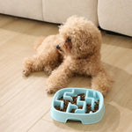 Anti - slip Easy Cleaning Slow Feeder Square Pet Food Bowl - GreenFur