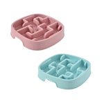 Anti - slip Easy Cleaning Slow Feeder Square Pet Food Bowl - GreenFur
