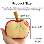 Apple Shaped Squeaky Plush Pet Toy with Hidden Treat Compartment - GreenFur