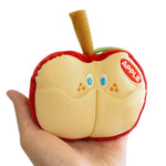 Apple Shaped Squeaky Plush Pet Toy with Hidden Treat Compartment - GreenFur