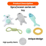 Arctic Topic Dog Plush Rope Chewing Toy Bundle Play Gift Set - GreenFur