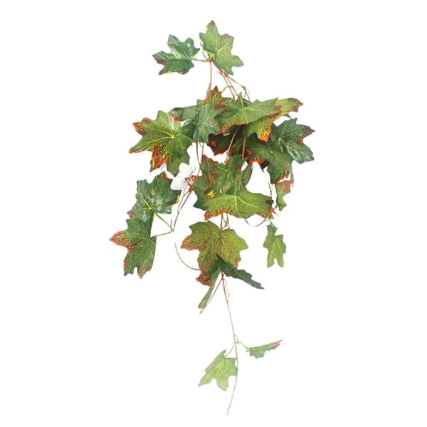 Artificial Hanging Leaves for Reptile Terrarium Decoration with Suction Cups, Green Maple Leaf - GreenFur