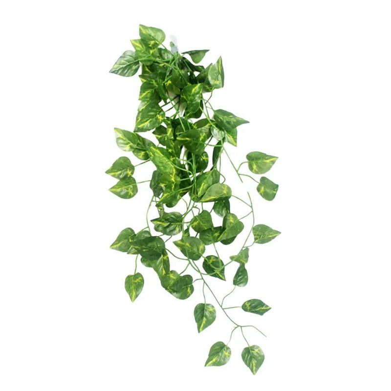 Artificial Hanging Plant Decoration for Reptile Terrarium Habitat Use, Conch Leaf - GreenFur