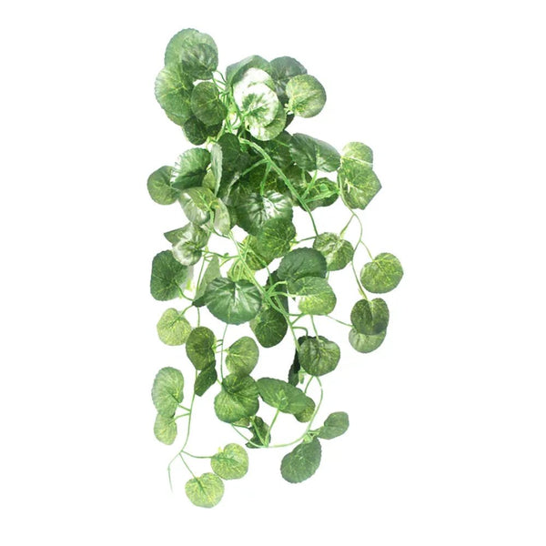 Artificial Hanging Plant Decoration for Reptile Terrarium Habitat Use, Green Shell Leaf - GreenFur