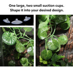 Artificial Hanging Plant Decoration for Reptile Terrarium Habitat Use, Green Shell Leaf - GreenFur