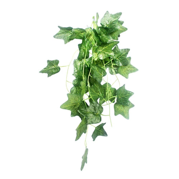 Artificial Hanging Vine Decor for Reptile Terrarium Lizard Snake Tank, Big Mountain Leaf - GreenFur