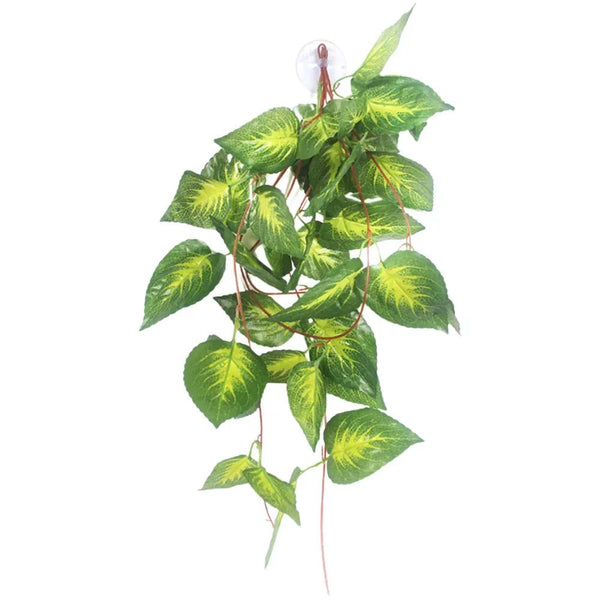 Artificial Hanging Vines for Reptile Terrarium Tank Jungle Decoration, Green Star Leaf - GreenFur