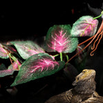 Artificial Hanging Vines for Reptile Terrarium Tank Jungle Decoration, Red Star Leaf - GreenFur