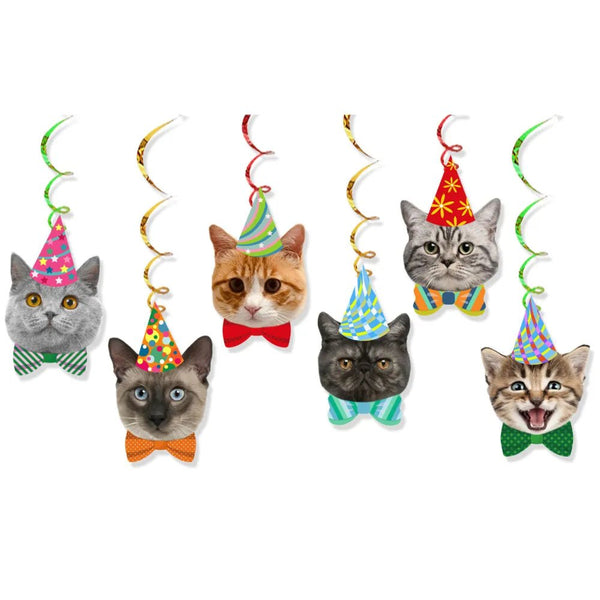 Backdrop Cat Party Decor Durable Cat Faces Banner - GreenFur