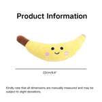 Banana Shape Stuffed Squeaky Plush Dog Toy - GreenFur