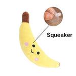 Banana Shape Stuffed Squeaky Plush Dog Toy - GreenFur
