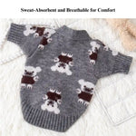 Bear Pattern Dog Cardigan Winter and Autumn Pet Warm Knit Jacket - GreenFur