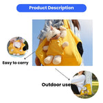 Bear - Patterned Portable Outdoor Cat Handbag - GreenFur