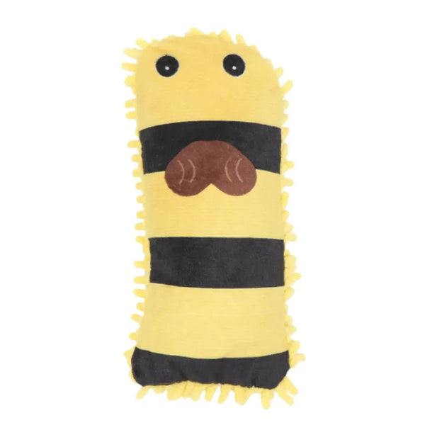 Bee Shape Soft Mop Plush Squeaky Dog Toy - GreenFur