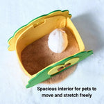 Big Eye Hamster Hideout Dwarf Hamster Sleeping House Felt Small Pet Cartoon Toy Hideaway - GreenFur