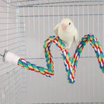 Bird Cage Toy Rotary Ladder Parrot Cotton Rope Bird Climbing Rope - GreenFur