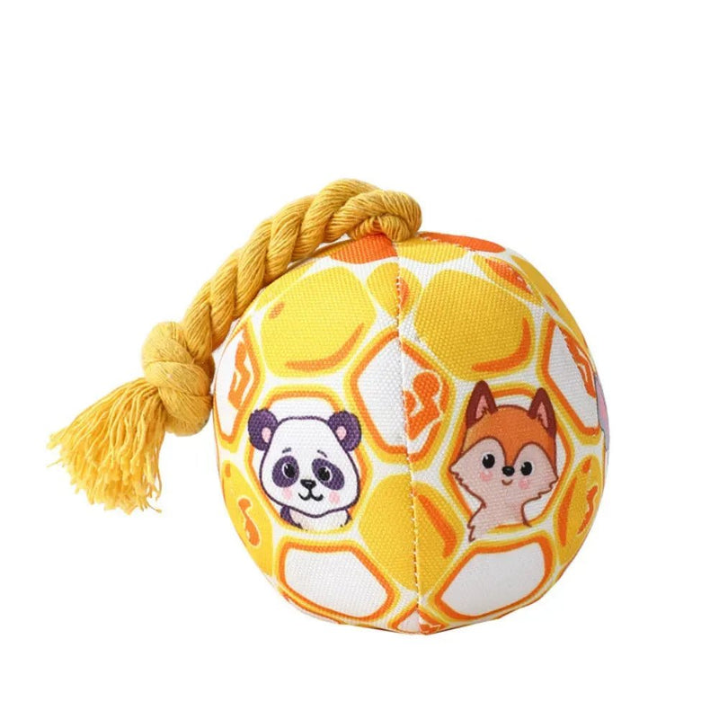 Bite Resistant Sound Plush Dog Ball Toy with Cotton Rope - GreenFur
