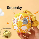 Bite Resistant Sound Plush Dog Ball Toy with Cotton Rope - GreenFur