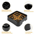 Black Cat Dog Slow Feed Food Puzzle Pet Slow Bowl, L 9.3" × 9.3" × 2.6" - GreenFur